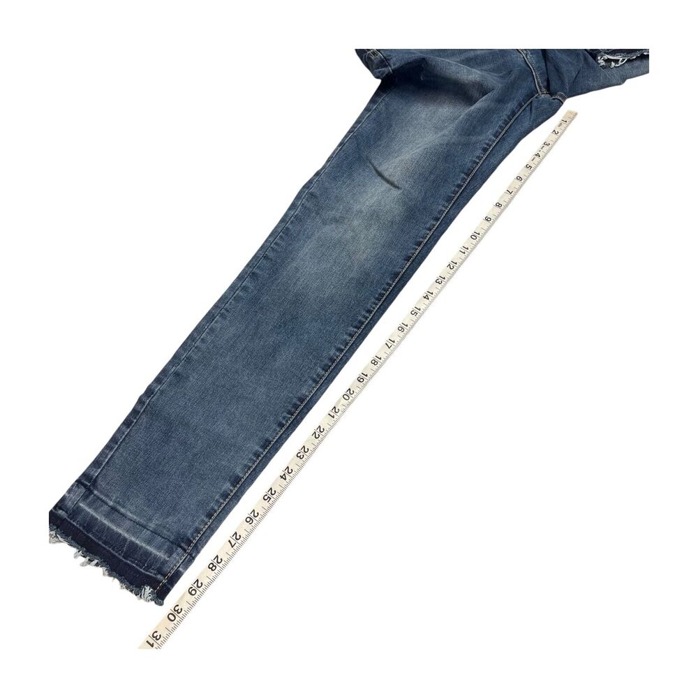 American Blue Jeans Girls 13 Denim Cotton Stretch Mid-Rise Hipster Frayed Hem - Picture 4 of 9